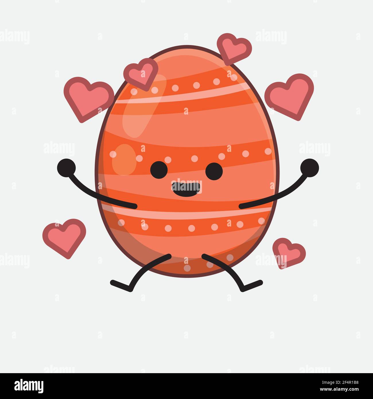 Vector Illustration of Easter Egg Character with cute face, simple ...