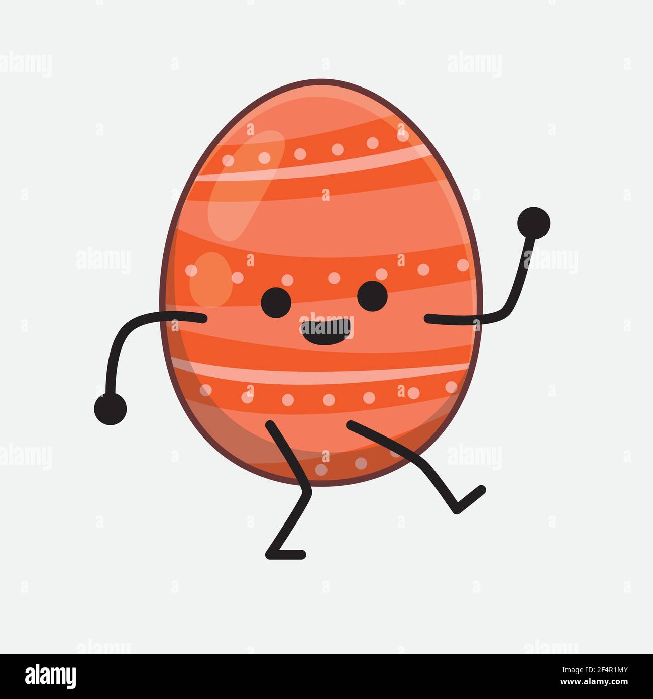 Vector Illustration of Easter Egg Character with cute face, simple ...