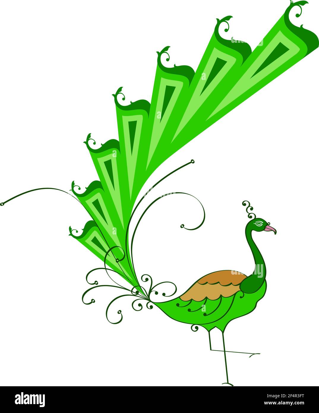 Peacock Artistic Hand Drawn Vector Art Stock Vector