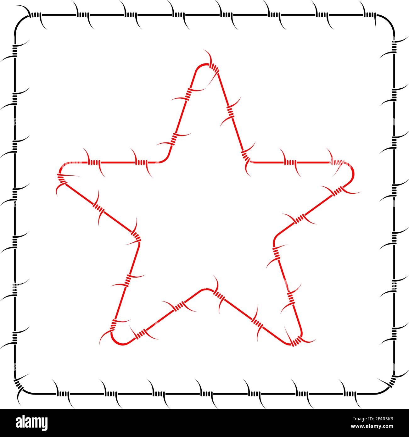 Star Design Barbed Wire Vector Illustration Stock Vector