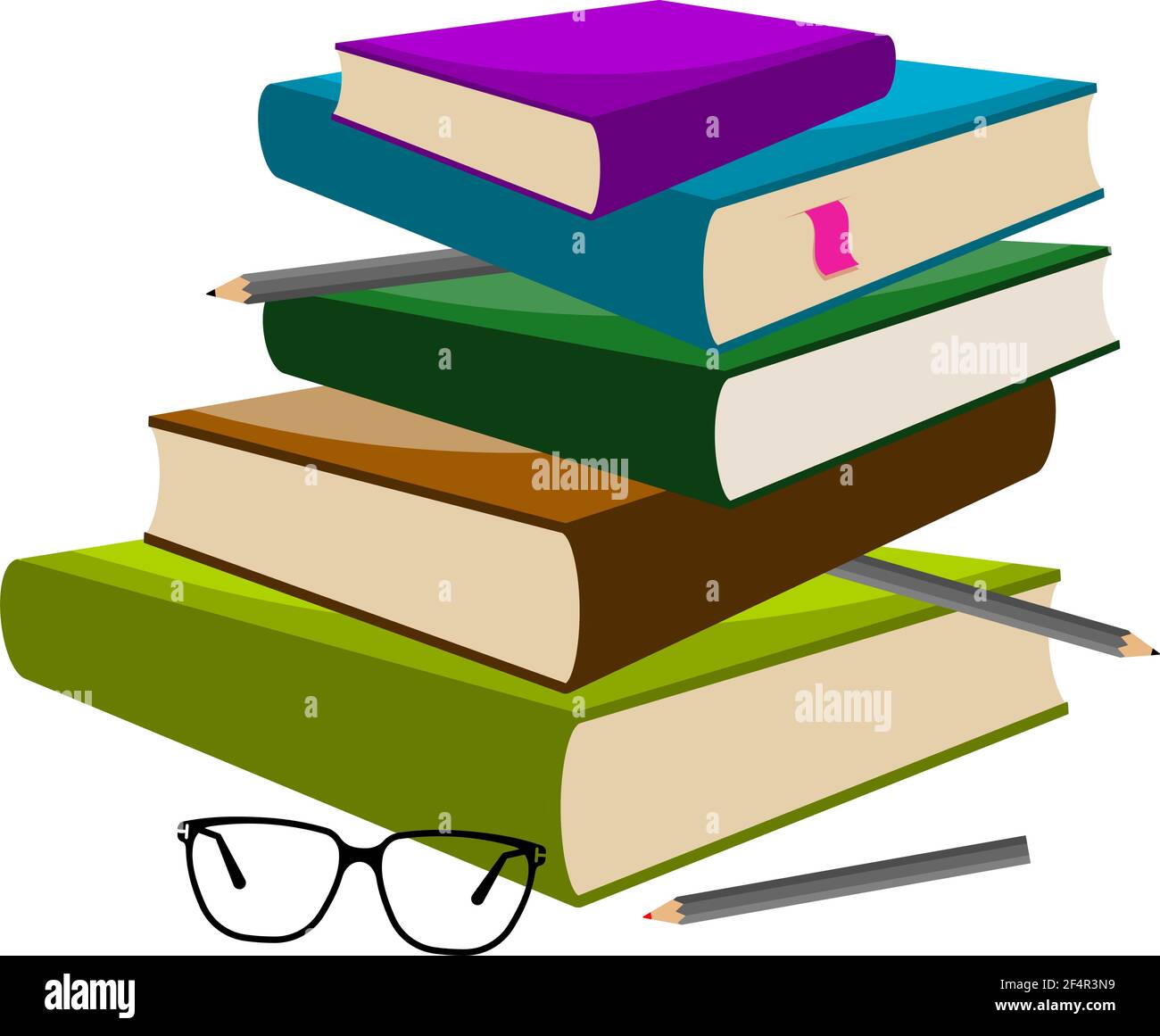 Book Pencil Spectacle Vector Illustration Stock Vector