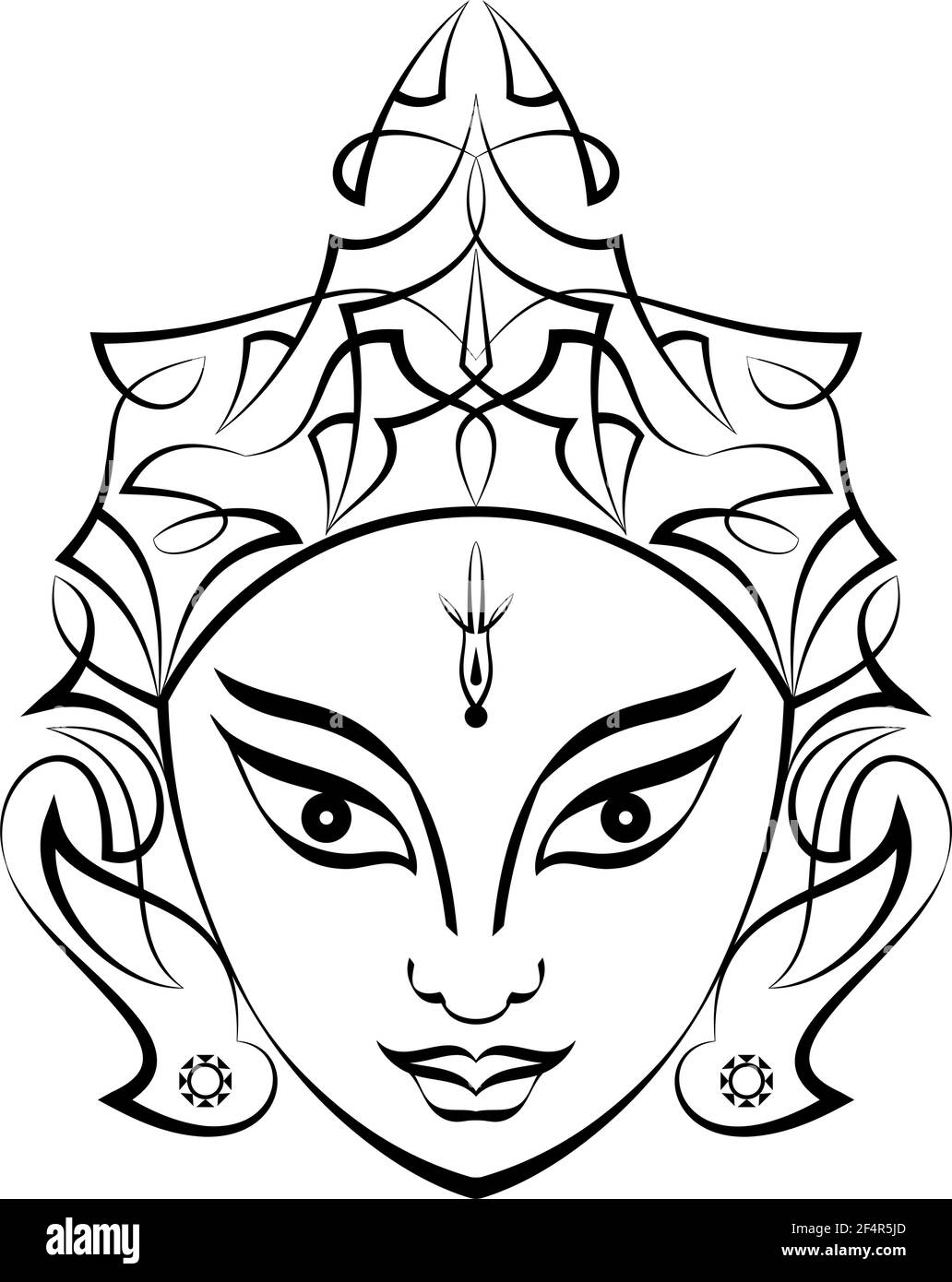 Durga Goddess of Power Vector Illustration Stock Vector