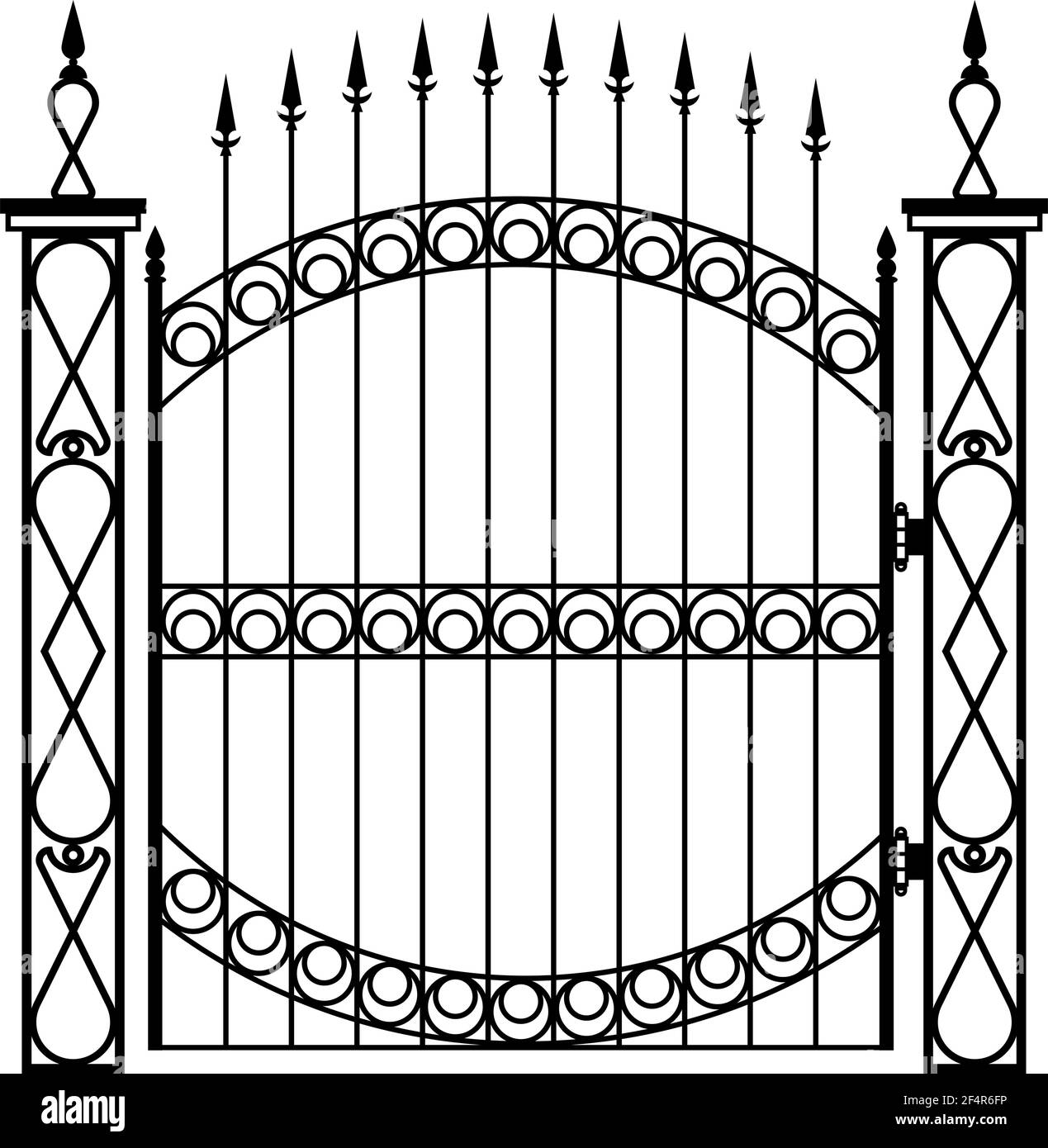 Wrought Iron Gate Pillar Vector Illustration Stock Vector Image & Art