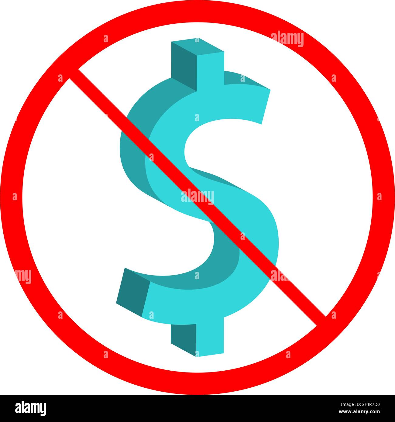 No Cash Dollar Icon Vector Illustration Stock Vector