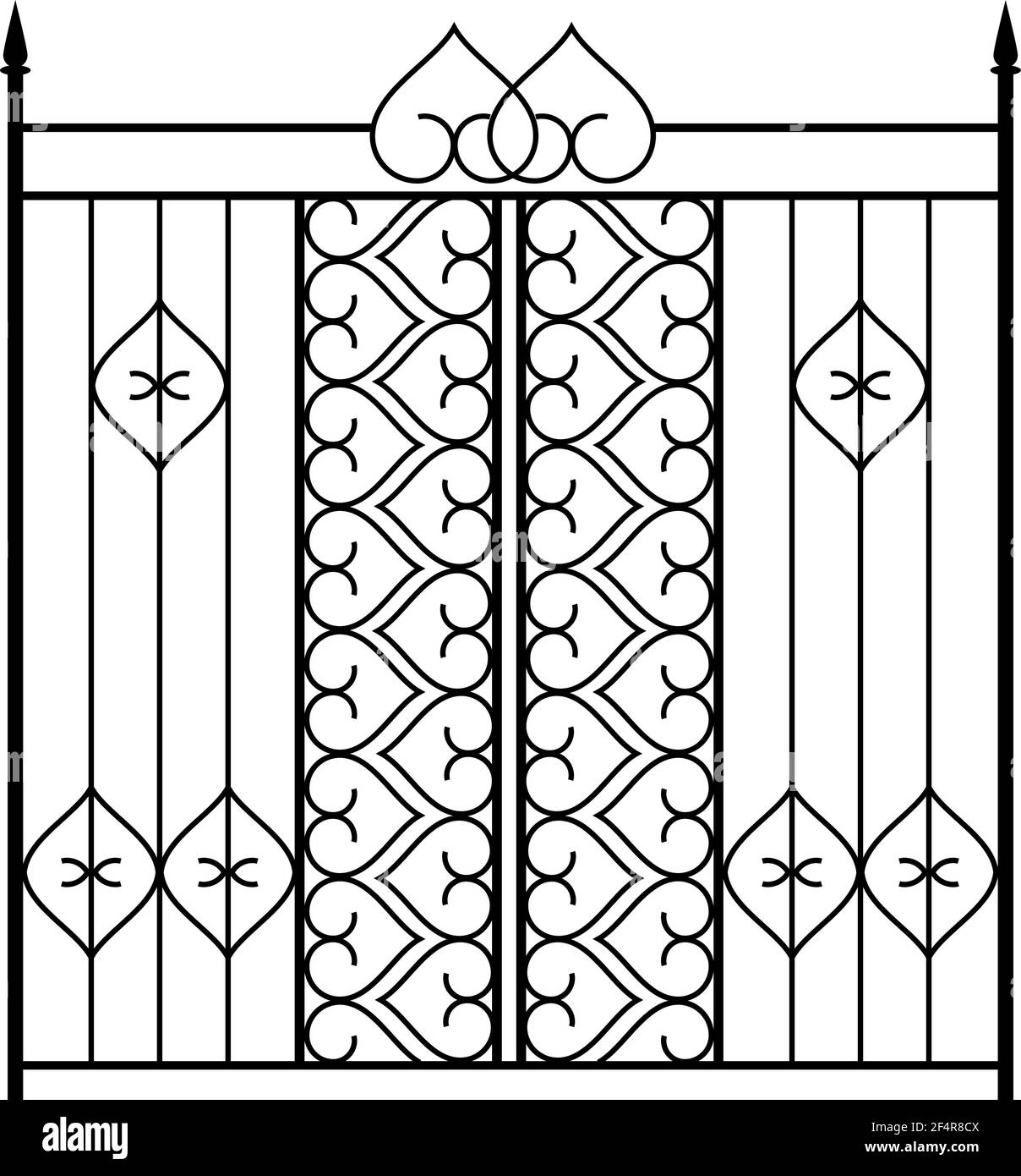 Wrought Iron Gate, Door, Fence, Window, Grill, Railing Design Stock ...
