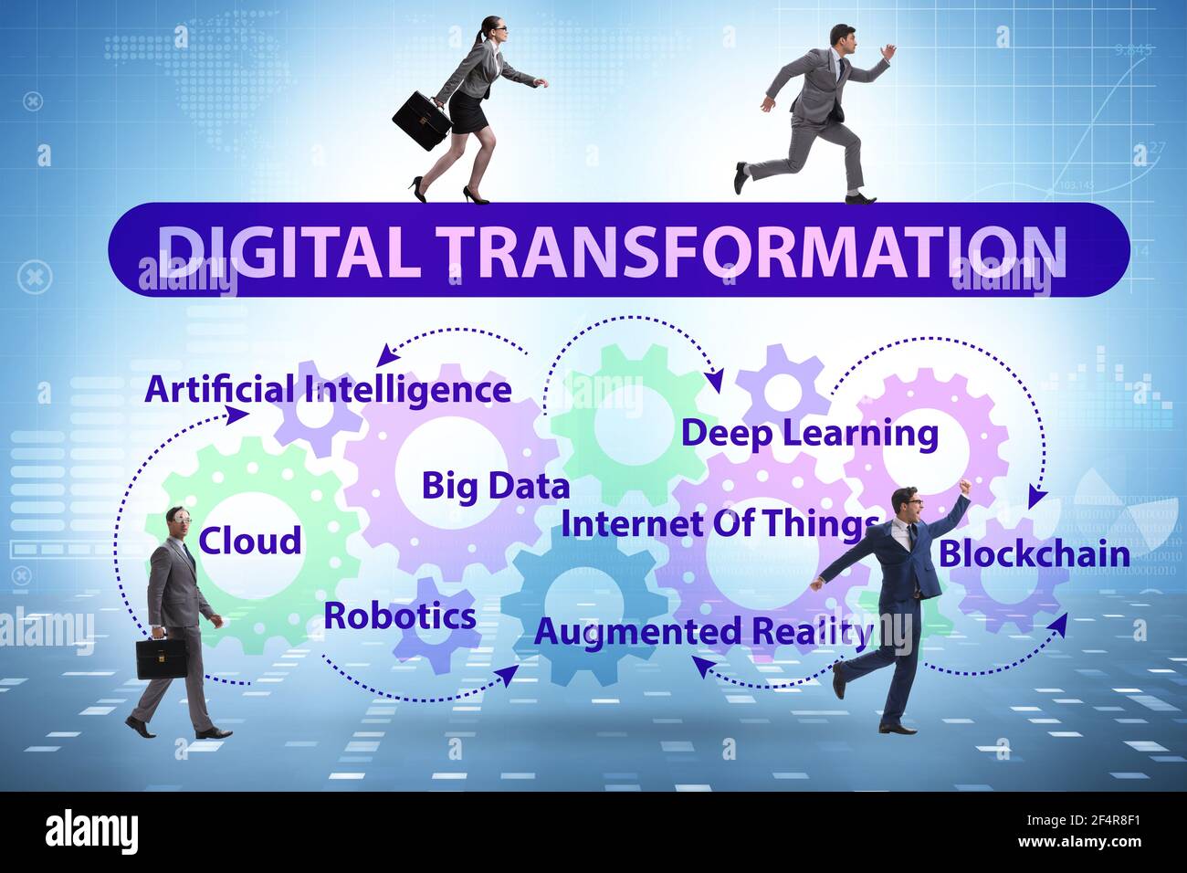 Concept of digital transformation with the business people Stock Photo ...