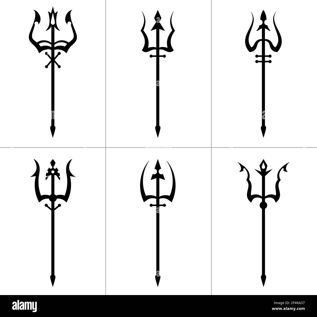 Trident Symbol Collection, Various Design Vector Illustration Stock ...