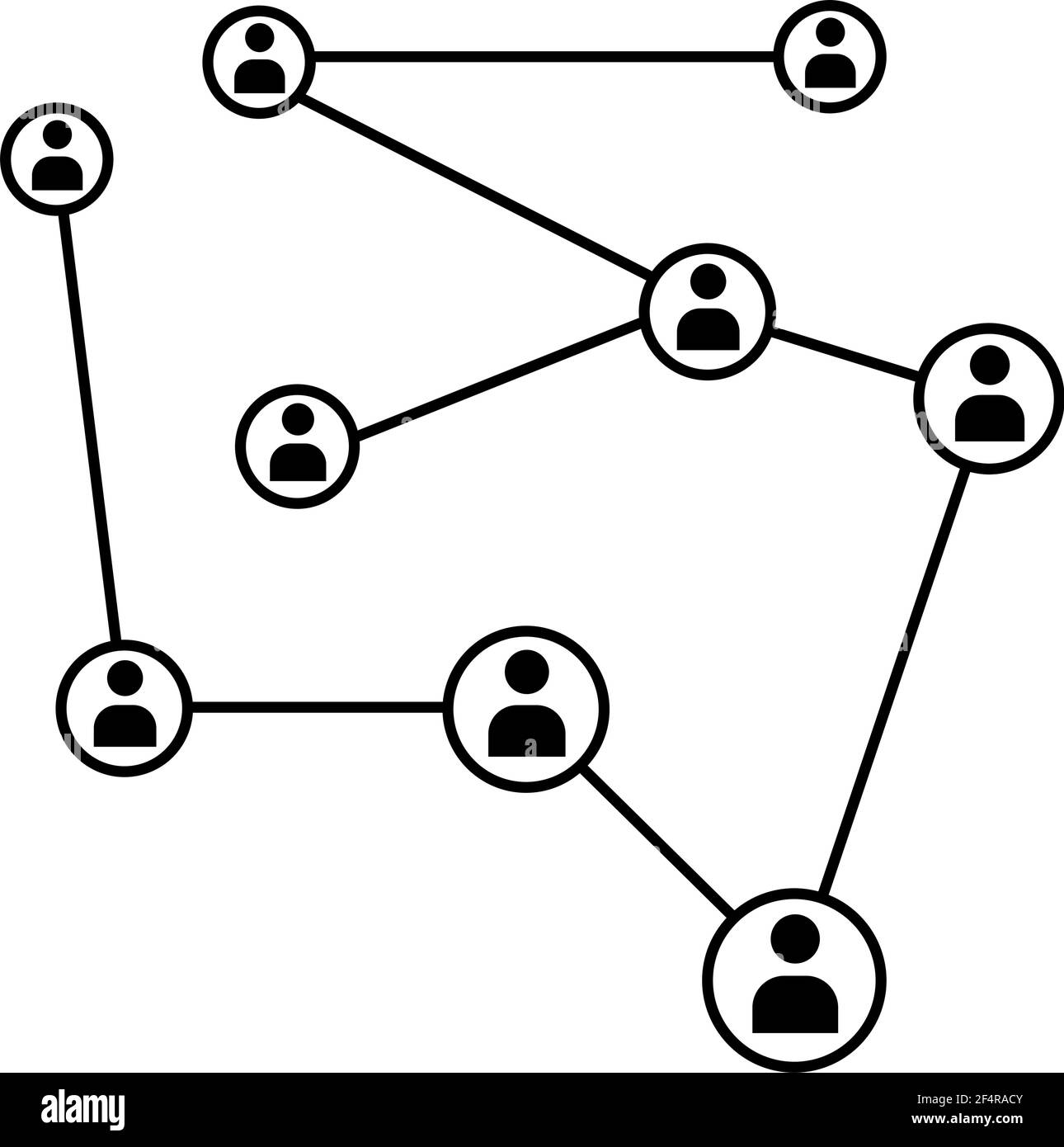 Network Connection, Hub, Social Network Isolated Flat Line Icon Vector ...