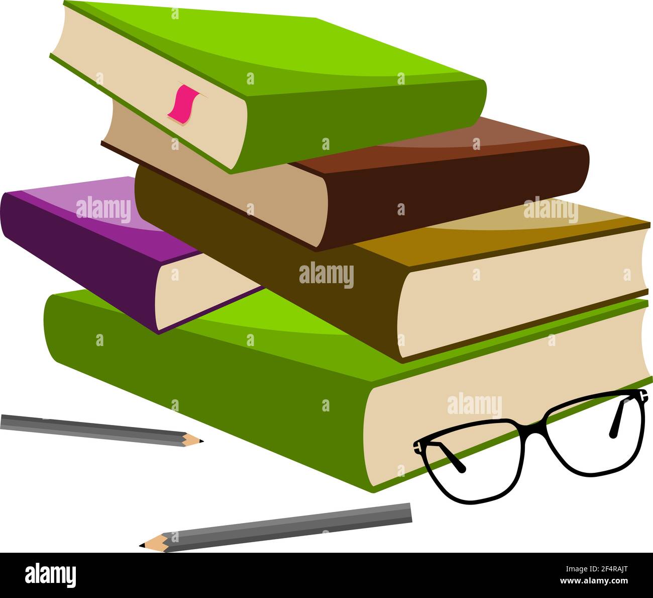 Book Pencil Spectacle Vector Illustration Stock Vector