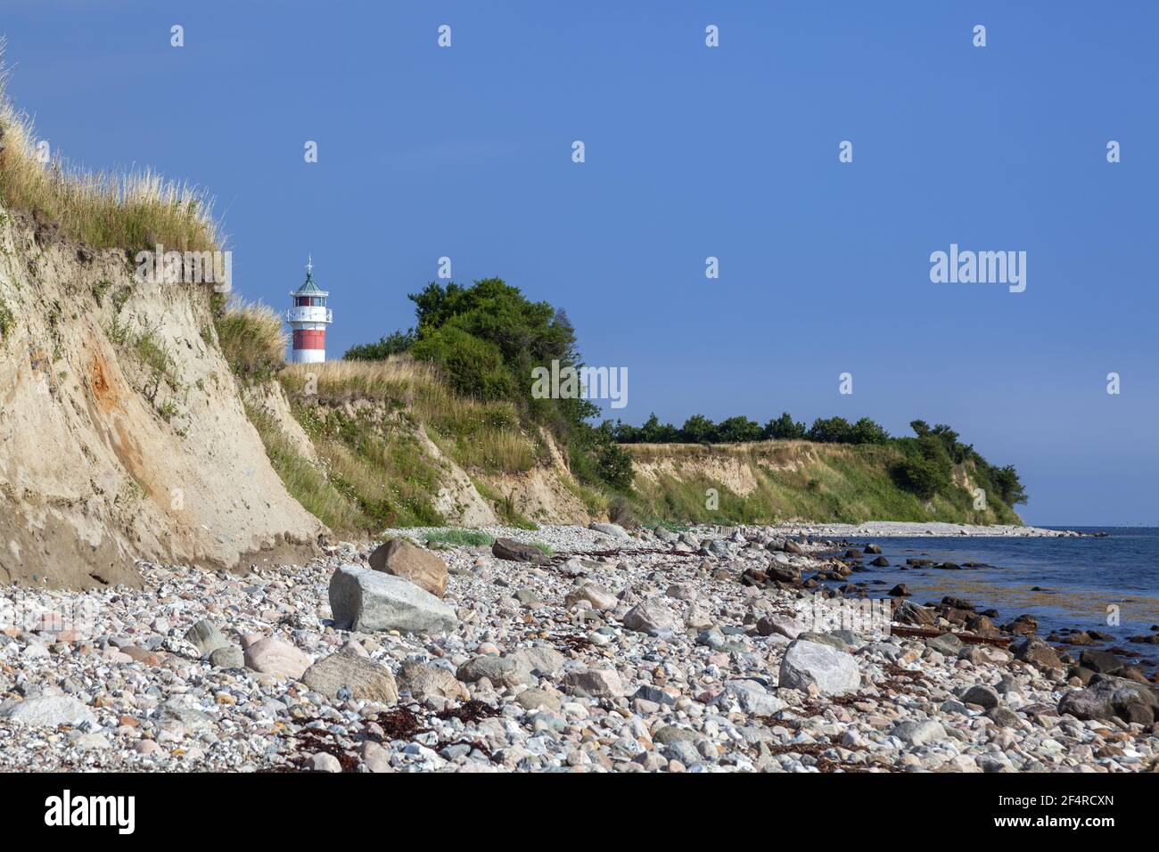 geography / travel, Denmark, Syddanmark, Polsgard, lighthouse at the Baltic Sea coast at Gammel Poel, , Additional-Rights-Clearance-Info-Not-Available Stock Photo