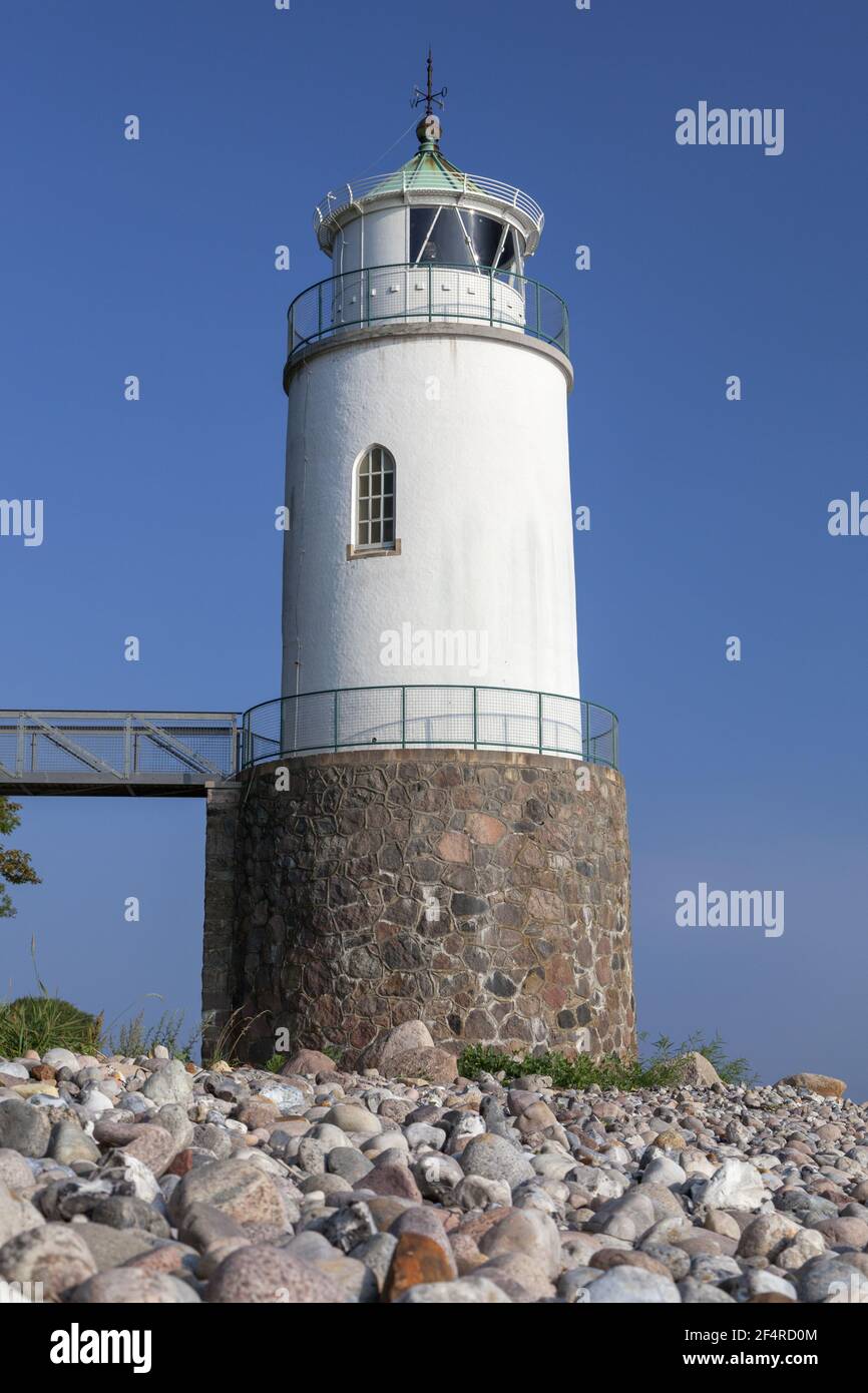 geography / travel, Denmark, Syddanmark, isle as, lighthouse at the Baltic Sea coast at Fynshav, isle , Additional-Rights-Clearance-Info-Not-Available Stock Photo