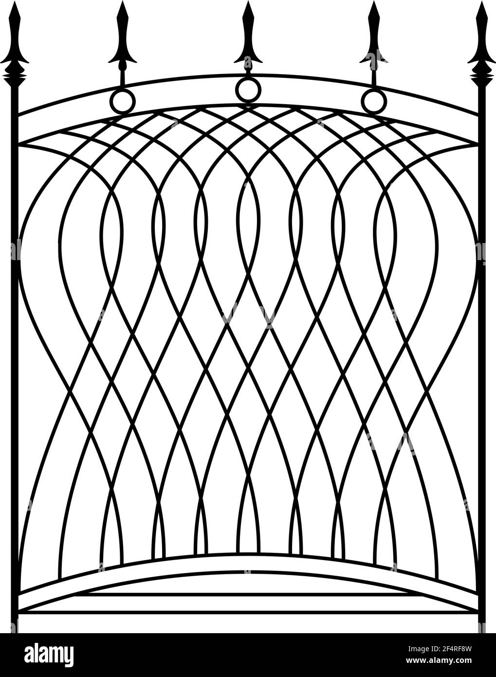 Wrought Iron Gate, Ornamental Design Vector Illustration Stock Vector