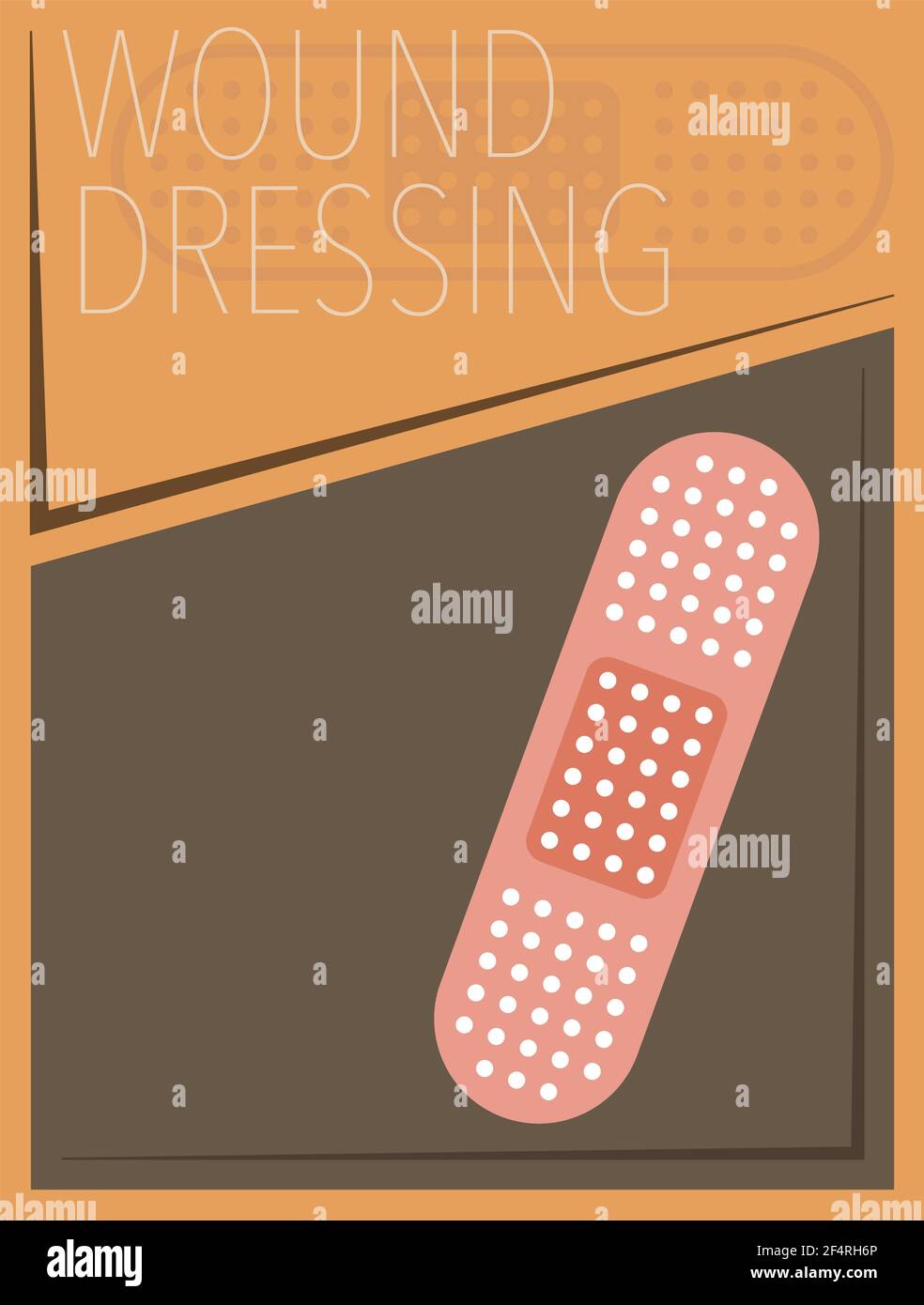 Wound Dressing Minimal Design, Adhesive Bandage Vector Art Illustration Stock Vector