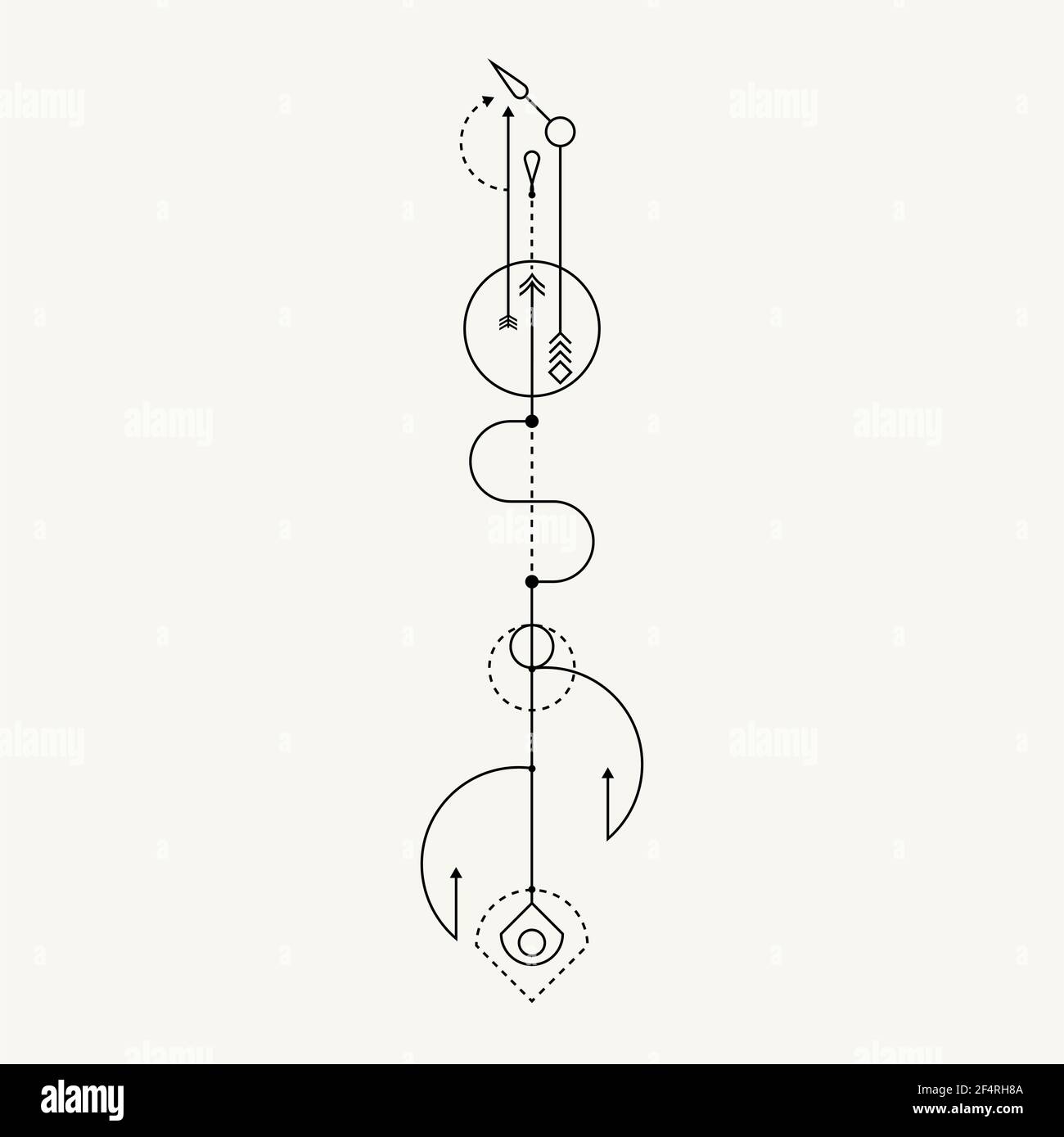 Line Dot Tattoo Vector Art Stock Vector