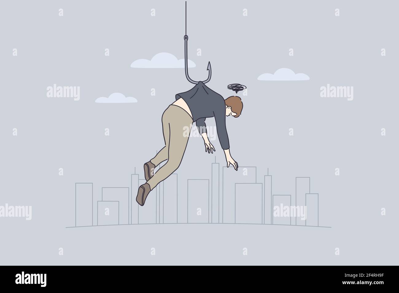 Stress, failure and personal weakness concept Stock Vector