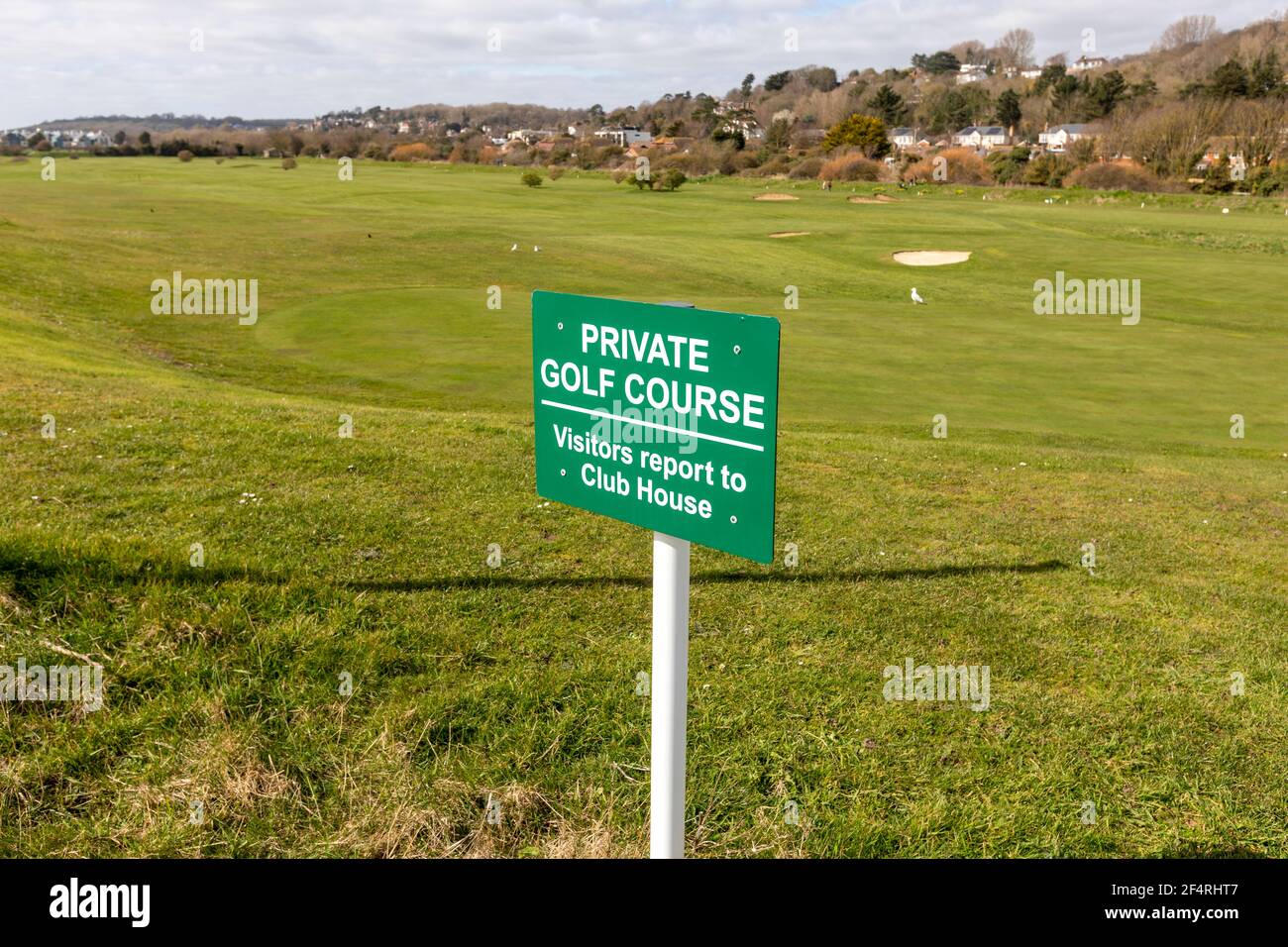 A deserted Hythe golf course during Covid 19 lockdown Stock Photo Alamy