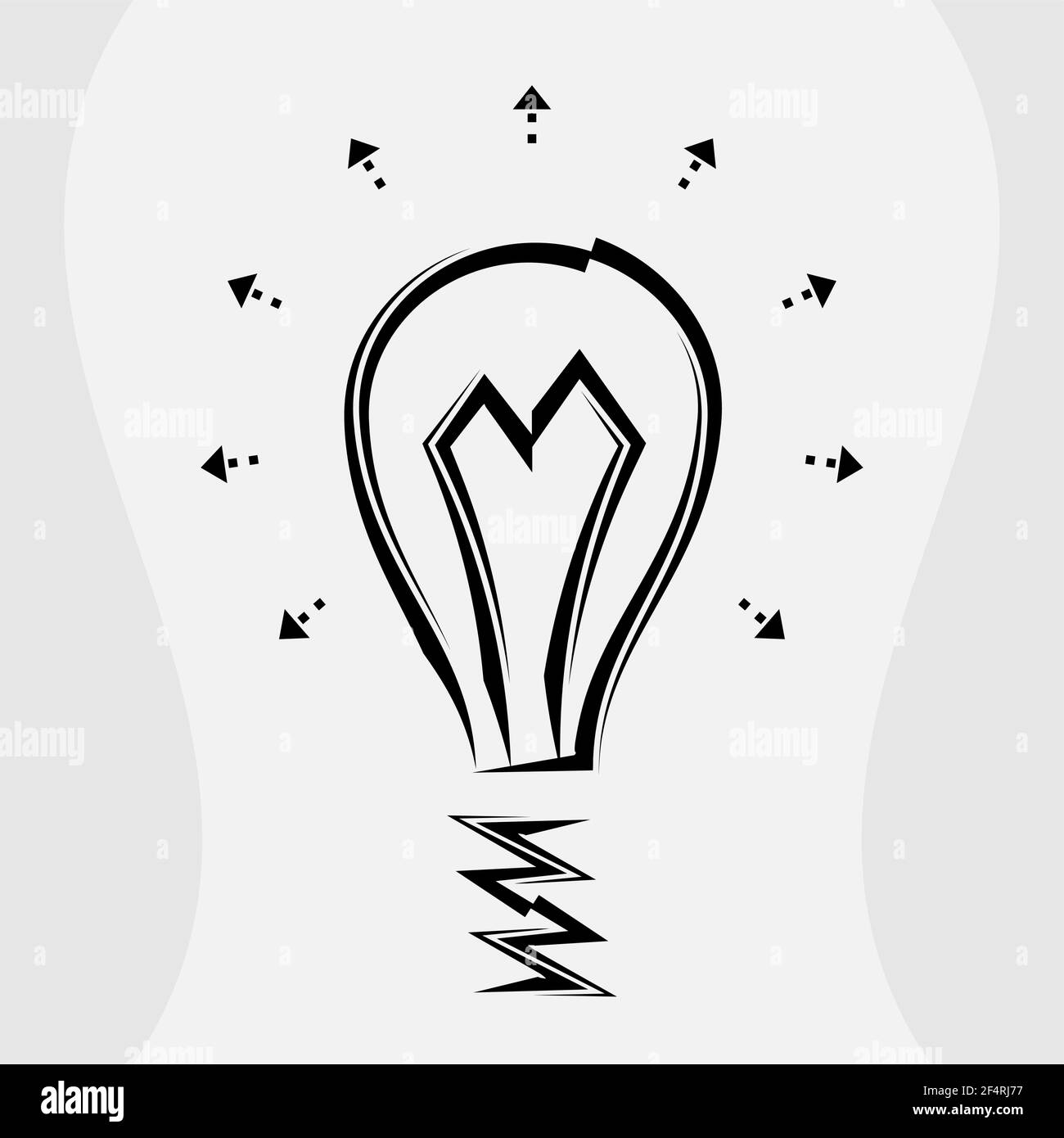 Bulb Icon Calligraphic Design Vector Art Illustration Stock Vector ...