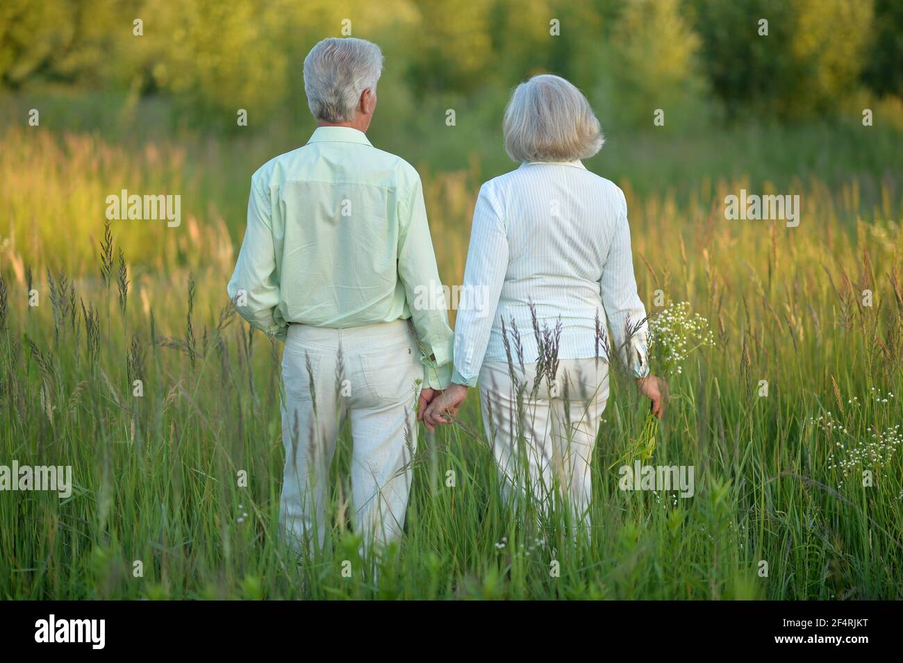 Older couple park back view hi-res stock photography and images - Alamy