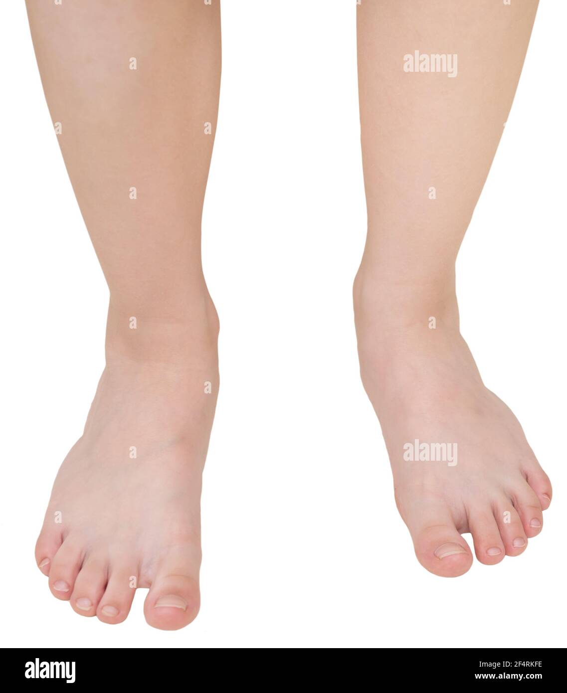 Child feet isolated on white background Stock Photo