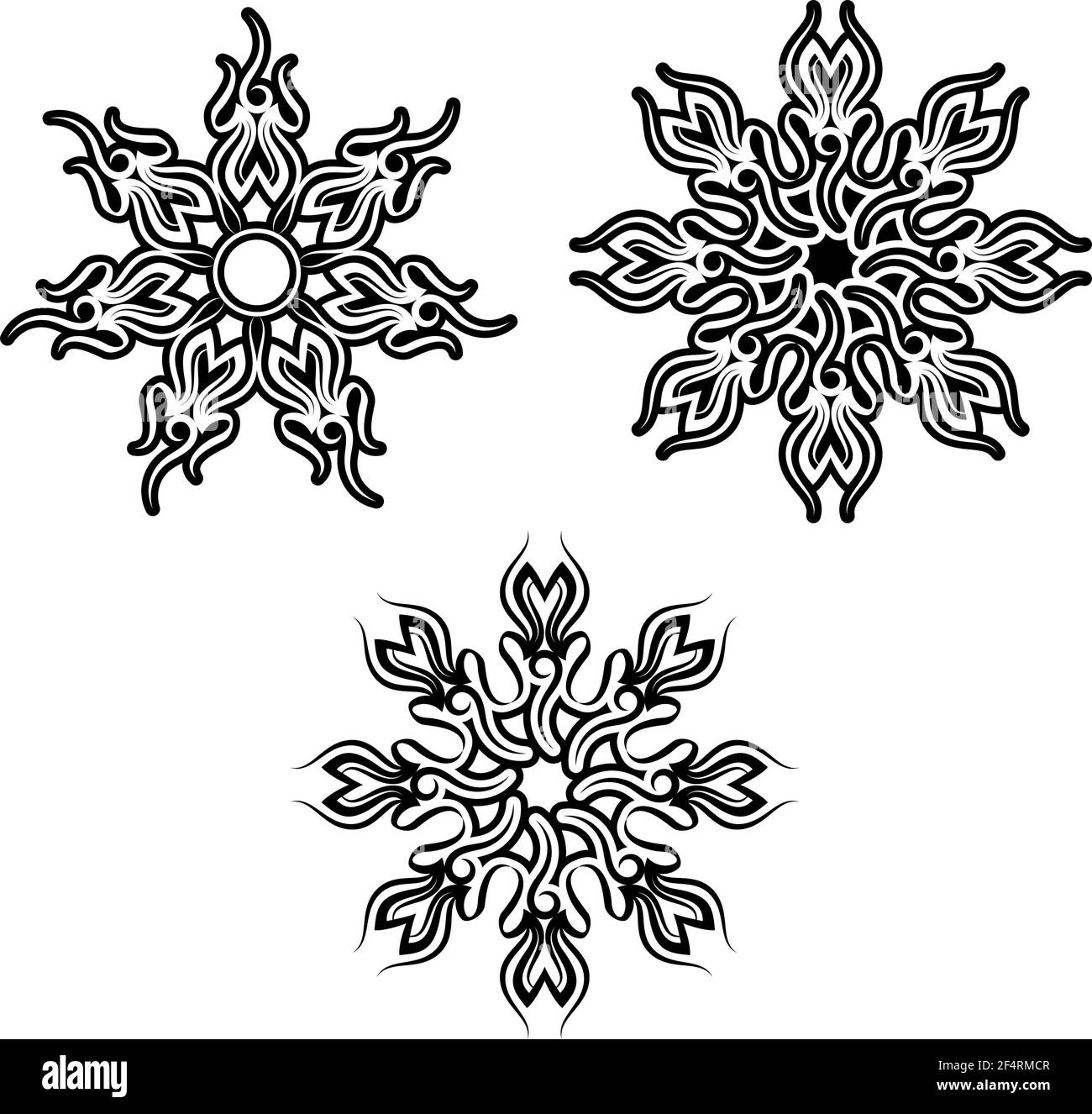 Tribal Tattoo Sun Design Vector Art Illustration Stock Vector