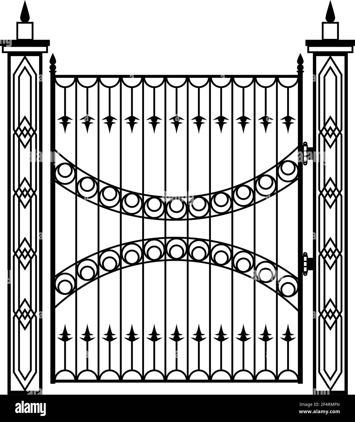 Wrought Iron Gate, Ornamental Design Vector Illustration Stock Vector Image & Art Alamy