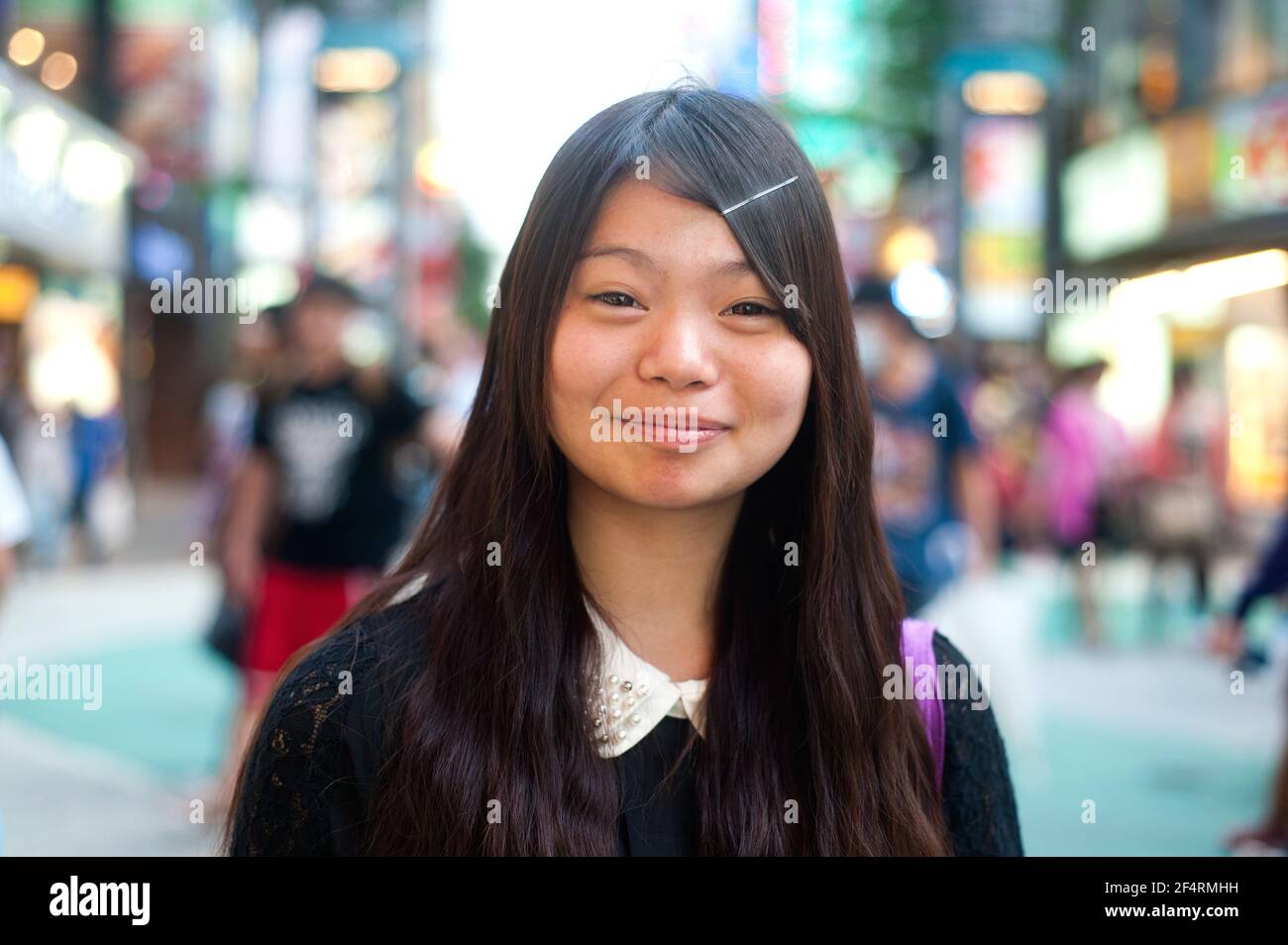 Portrait of young Taiwanese girl in the city Stock Photo