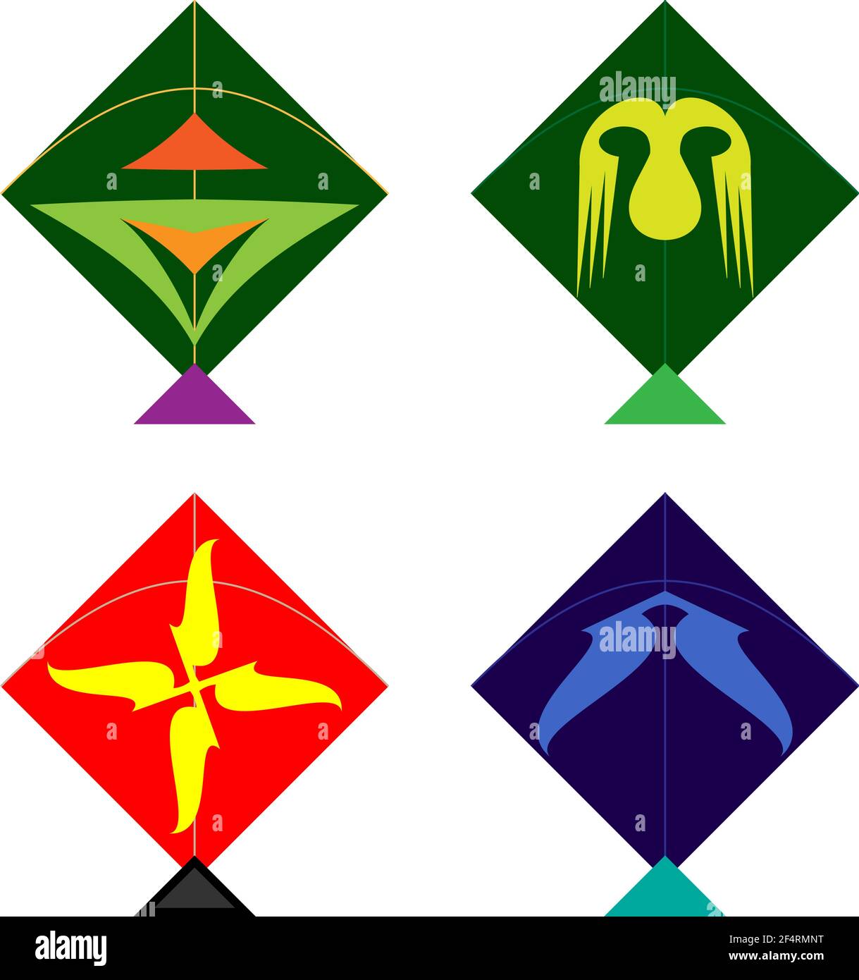 Kite Design Collection Vector Art Illustration Stock Vector Image & Art