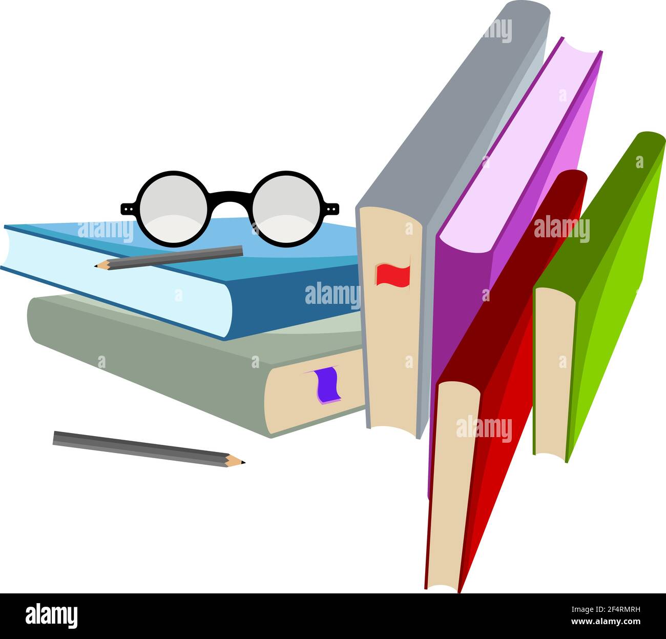 Book Pencil Spectacle Vector Illustration Stock Vector