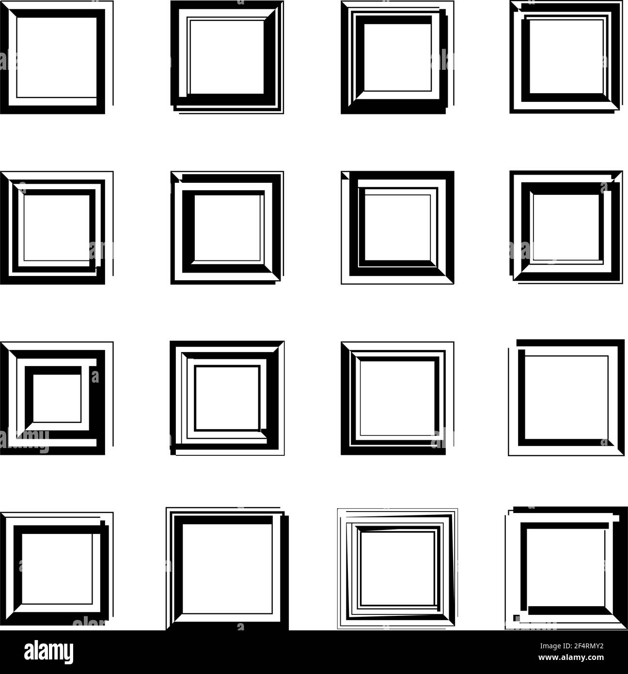 Rectangle Stylized Abstract Shape Vector Art Illustration Stock Vector