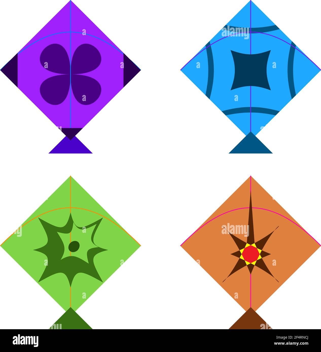 Kite Design Collection Vector Art Illustration Stock Vector Image & Art