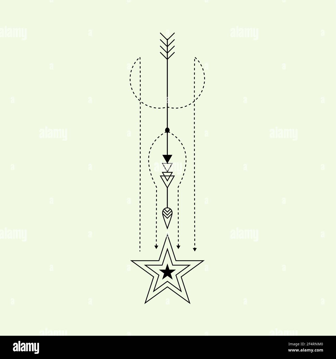 Line Dot Tattoo Vector Art Stock Vector
