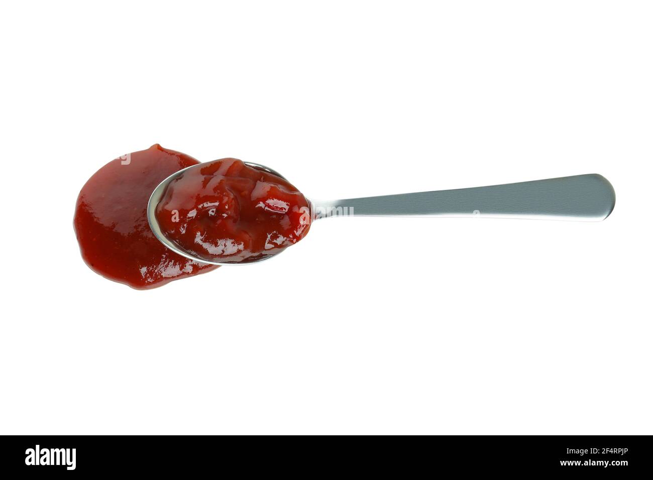 Spoon with barbecue sauce isolated on white background Stock Photo Alamy