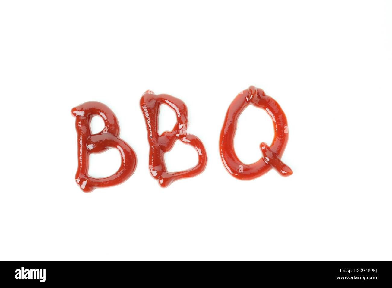 BBQ made of barbecue sauce isolated on white background Stock Photo Alamy