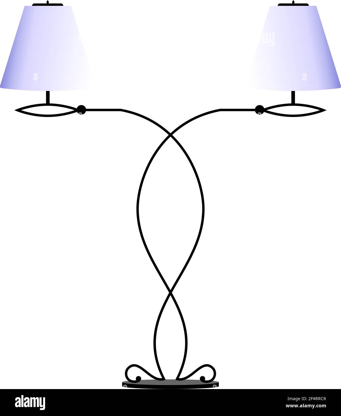 Wrought Iron Table Floor Lamp Vector Illustration Stock Vector