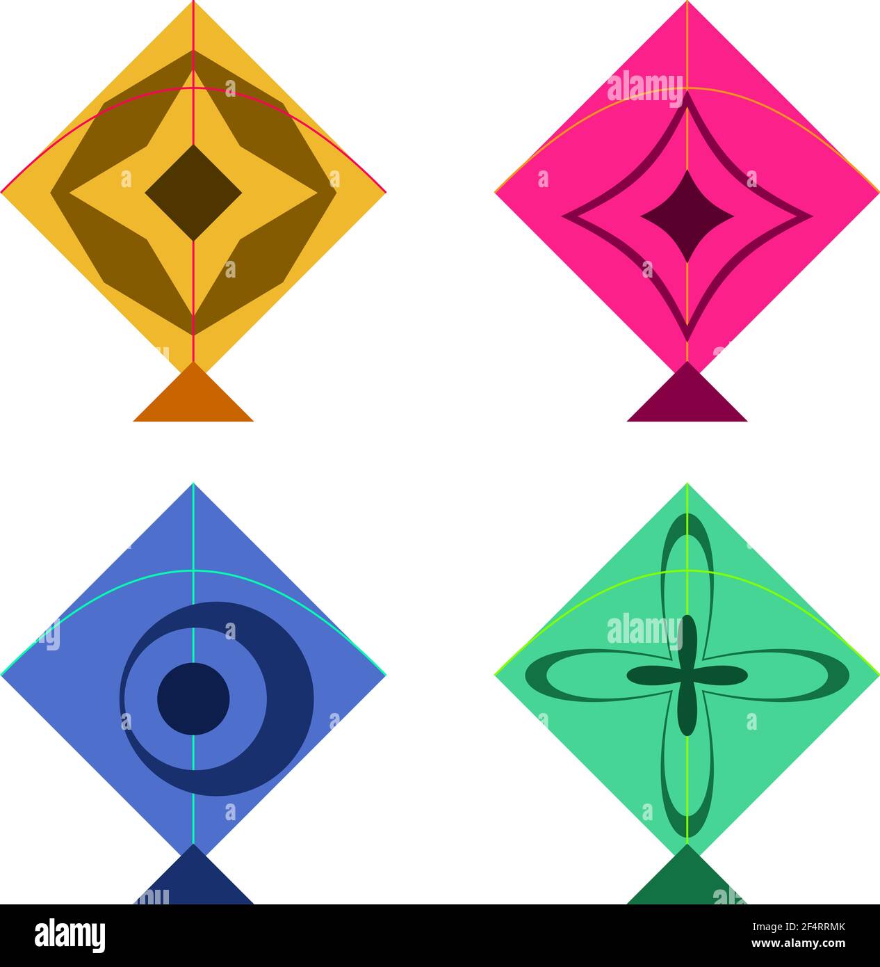 Kite Design Collection Vector Art Illustration Stock Vector Image & Art