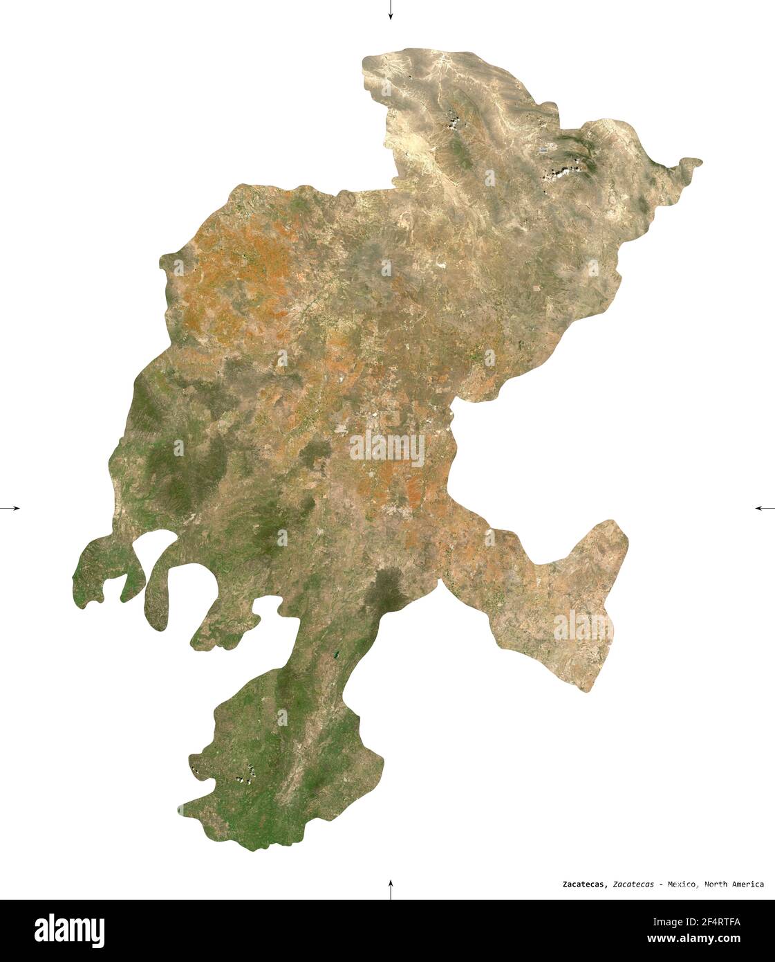 Zacatecas, state of Mexico. Sentinel2 satellite imagery. Shape