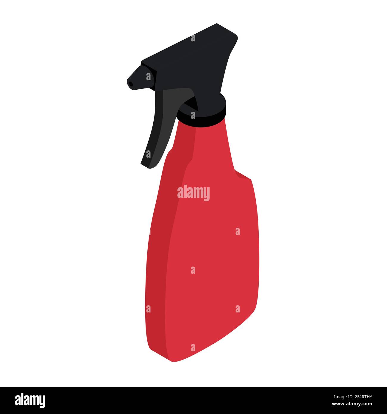 Red spray bottle, cleaning supplies, water spray bottle. Vector