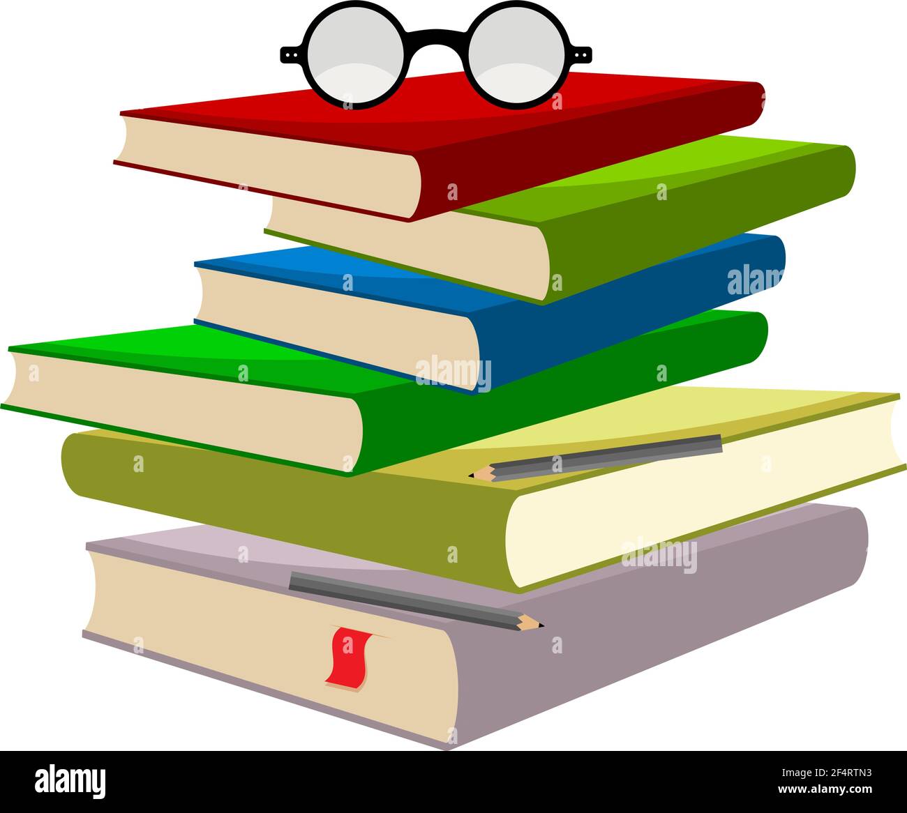 Book Pencil Spectacle Vector Illustration Stock Vector