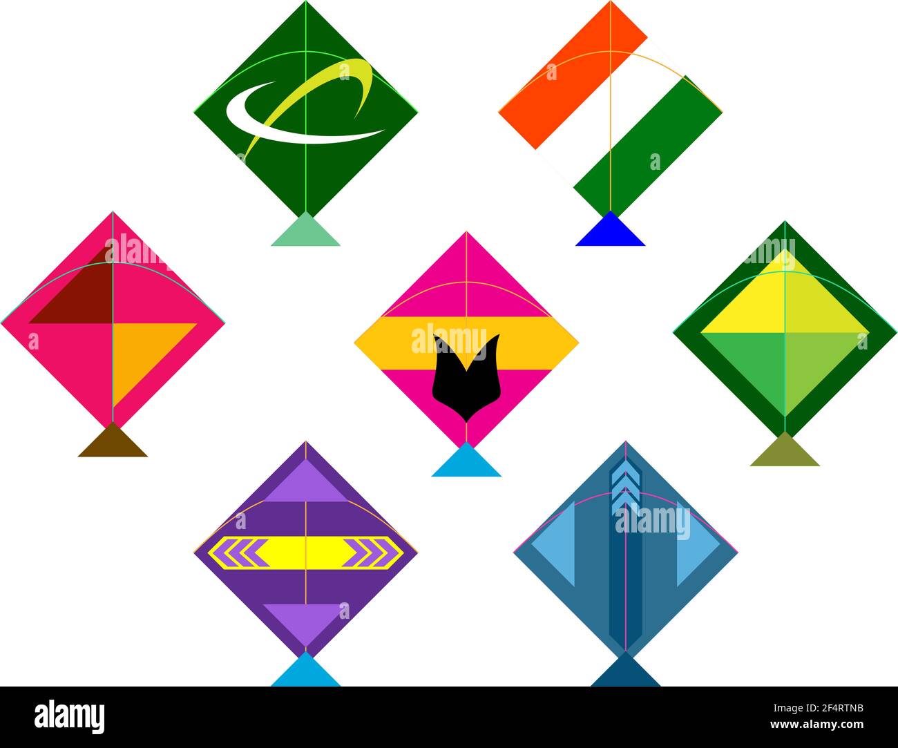 Kite Design Collection Vector Art Illustration Stock Vector Image & Art