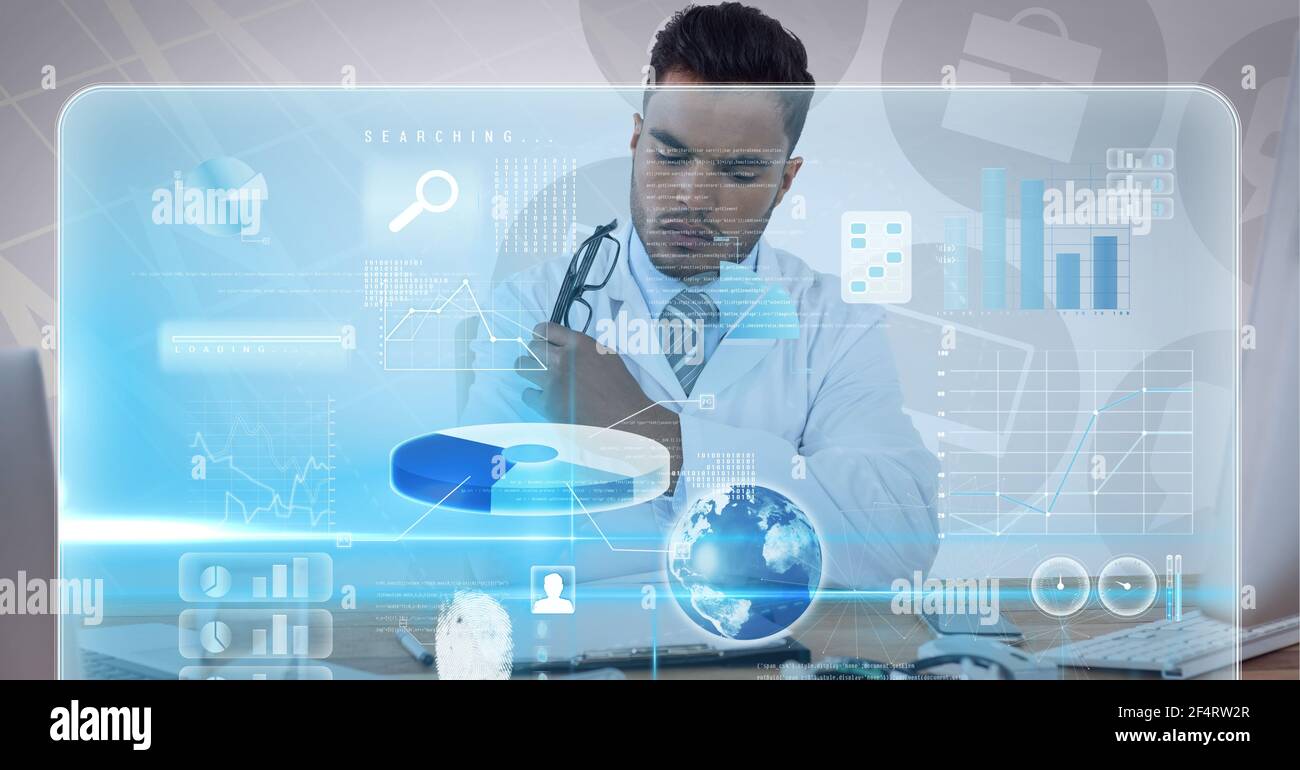 Interface data processing against african hi-res stock photography and ...