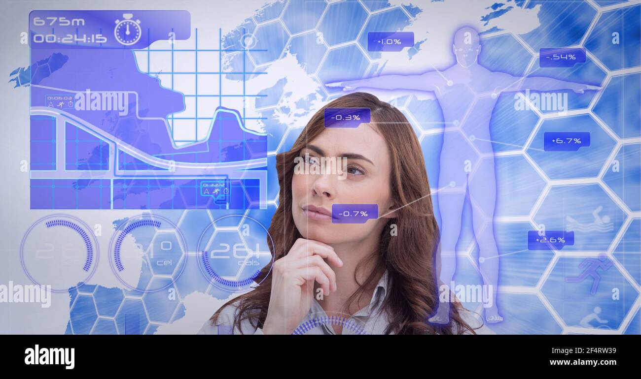 Digital interface with medical data processing against thoughtful ...