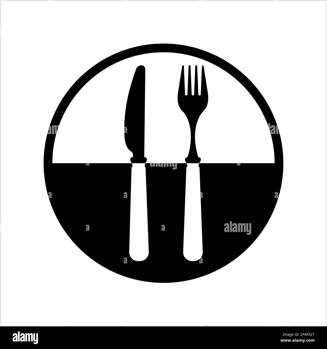 Fork Knife Icon Vector Art Illustration Stock Vector