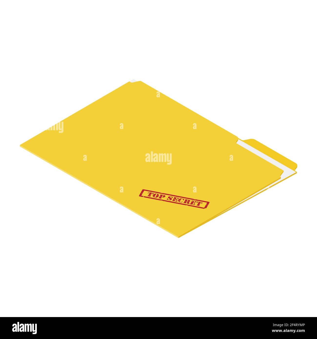 Files with top secret document isometric view isolated on white ...