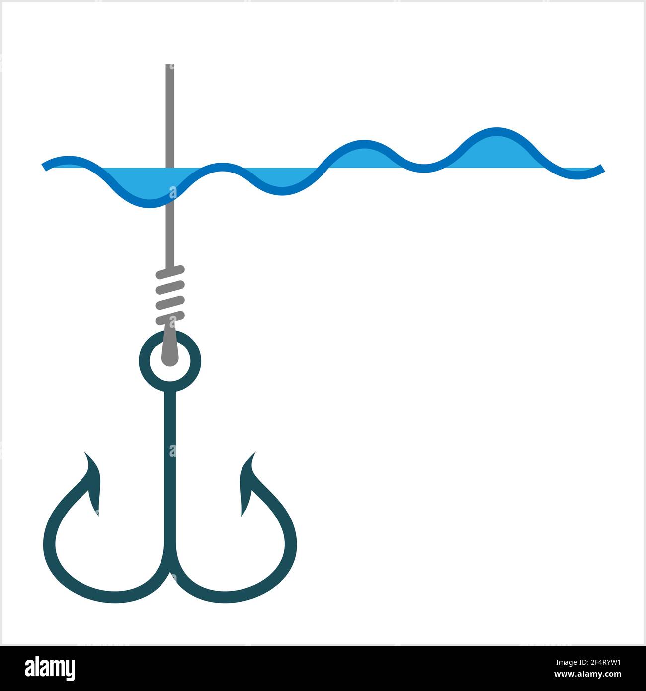 Fishing Hook Icon Design Set Vector Art Illustration Stock Vector