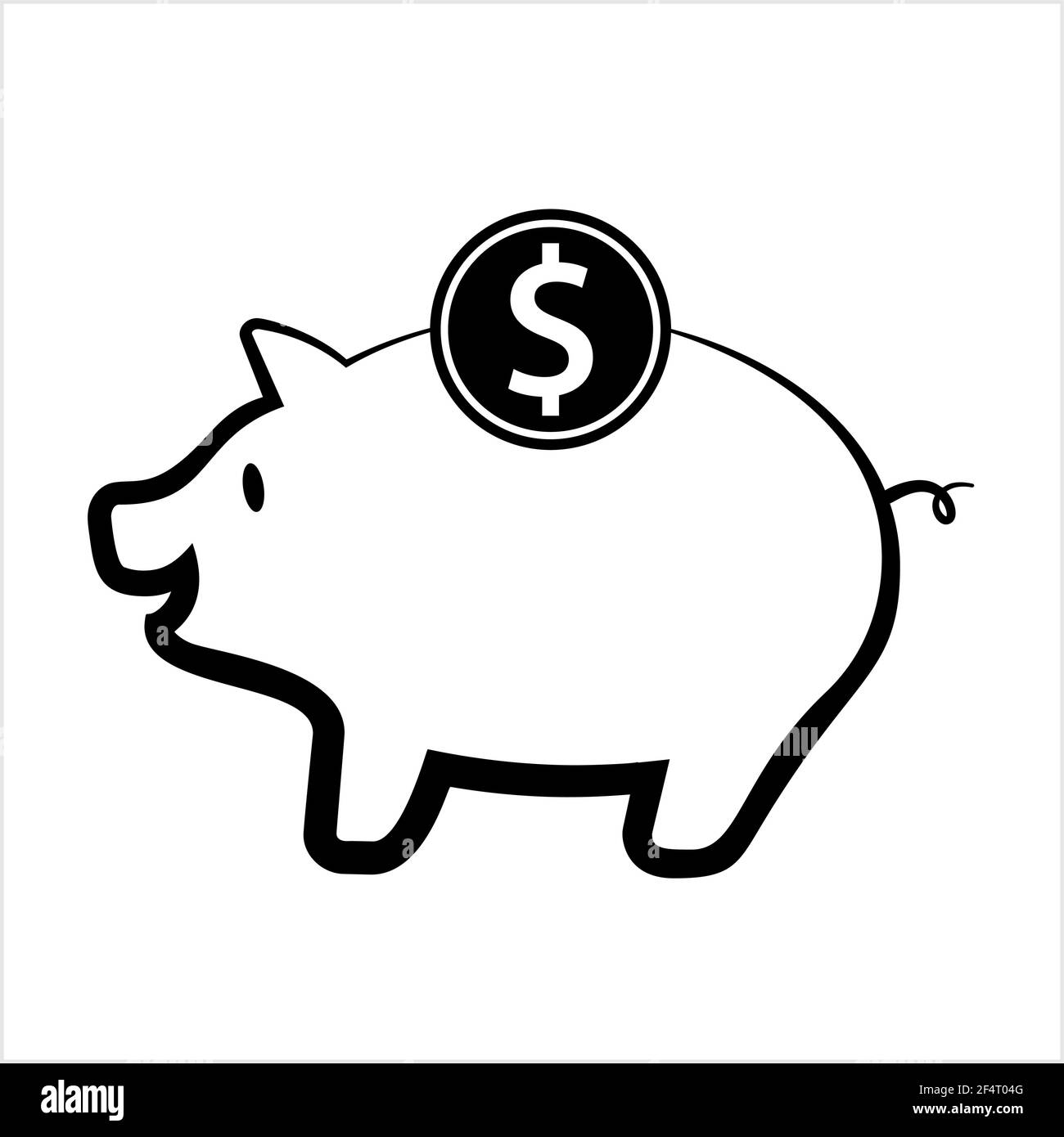 Coin Money Box Piggy Bank Design Vector Art Illustration Stock Vector