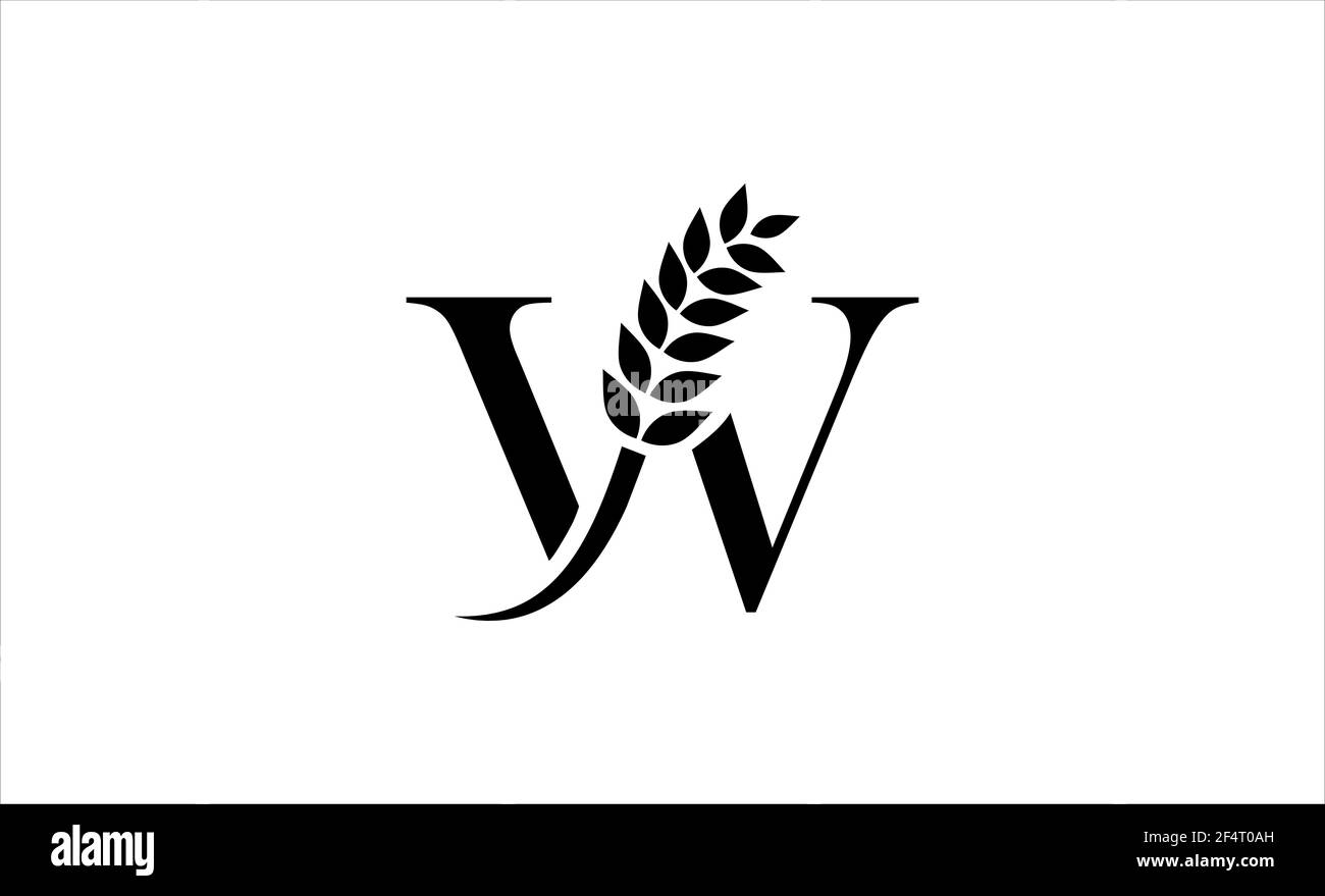wheat logo letter W vector illustration Stock Photo - Alamy