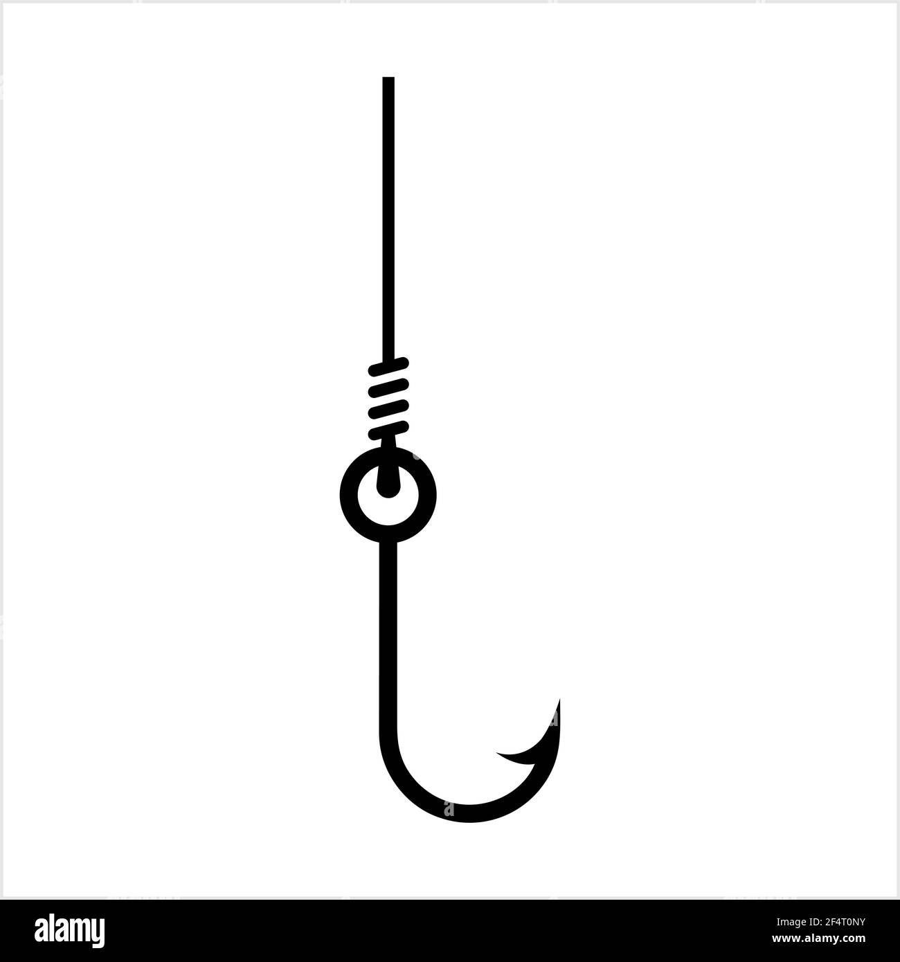 Fishing Hook Icon Design Set Vector Art Illustration Stock Vector