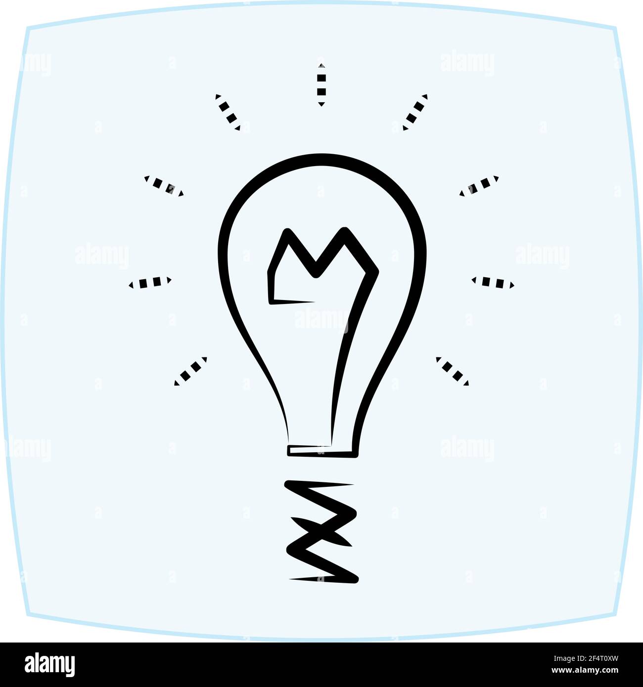 Bulb Icon Calligraphic Design Vector Art Illustration Stock Vector ...