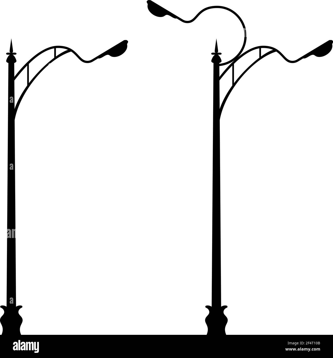 Street Light Icon, Silhouette Vector Illustration Stock Vector