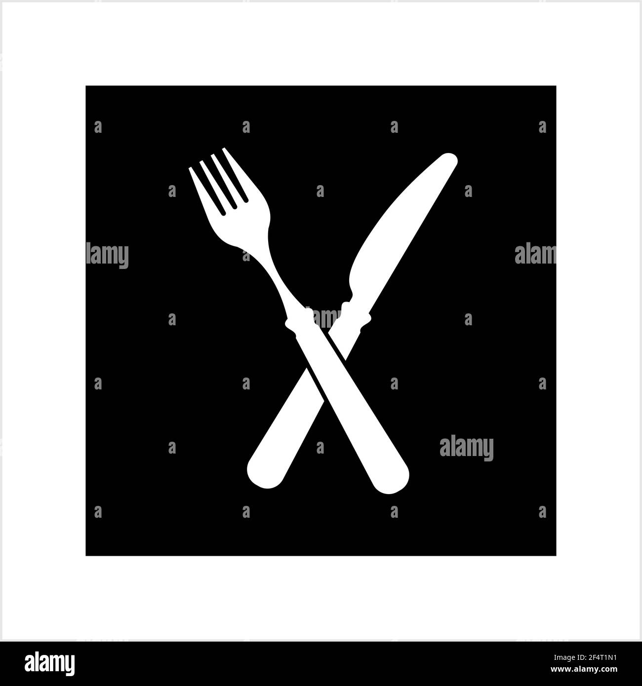 Fork Knife Icon Vector Art Illustration Stock Vector